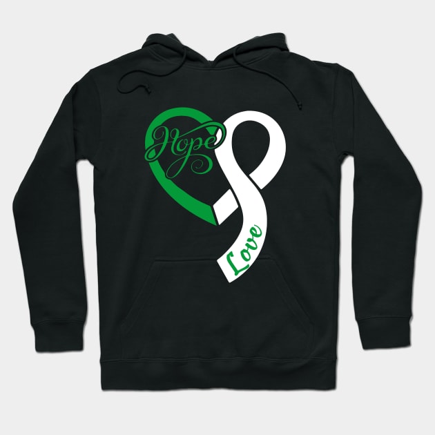 Tourette Syndrome Awareness Hope Love Heart Ribbon Valentines Day - Love Shouldn't Hurt Hoodie by DAN LE